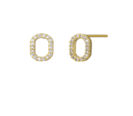 Gold Mini Crystal Oval Earring - Pure Apotheca