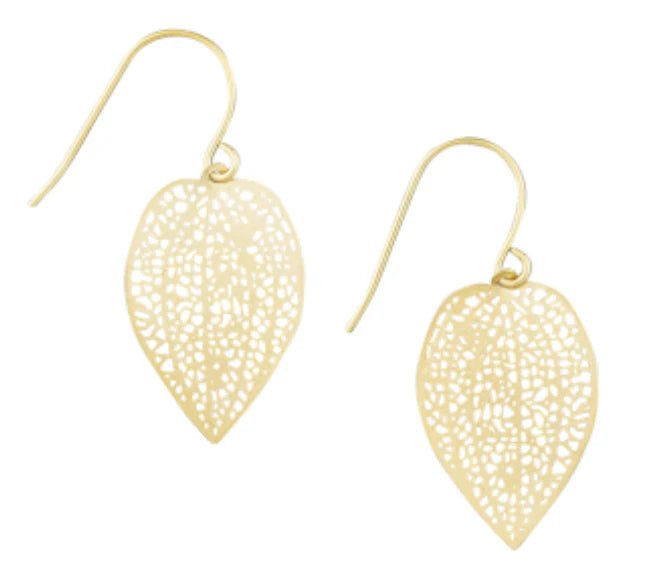 Gold Mini Leaf Earring - Pure Apotheca