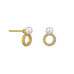 Gold Mini Pearl Crystal Ring Earring - Pure Apotheca