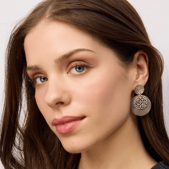 Gold Mocca Filigree Disc Earring - Pure Apotheca