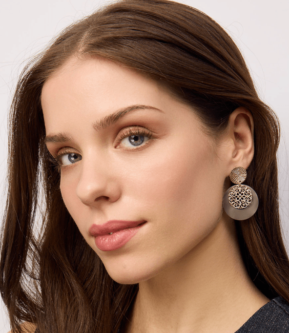 Gold Mocca Filigree Disc Earring - Pure Apotheca