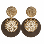 Gold Mocca Filigree Disc Earring - Pure Apotheca