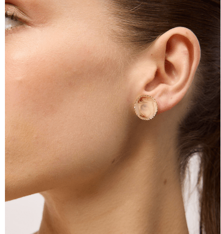 Gold Mocca Swirl Disc Earring - Pure Apotheca