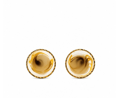 Gold Mocca Swirl Disc Earring - Pure Apotheca
