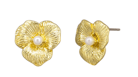 Gold Pansy Earring - Pure Apotheca