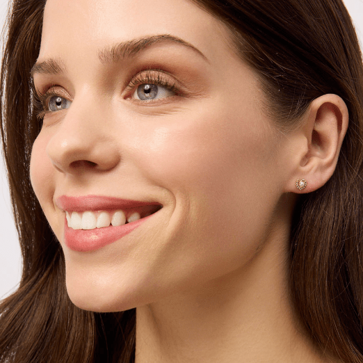 Gold Pearl Crystal Heart Studs - Pure Apotheca