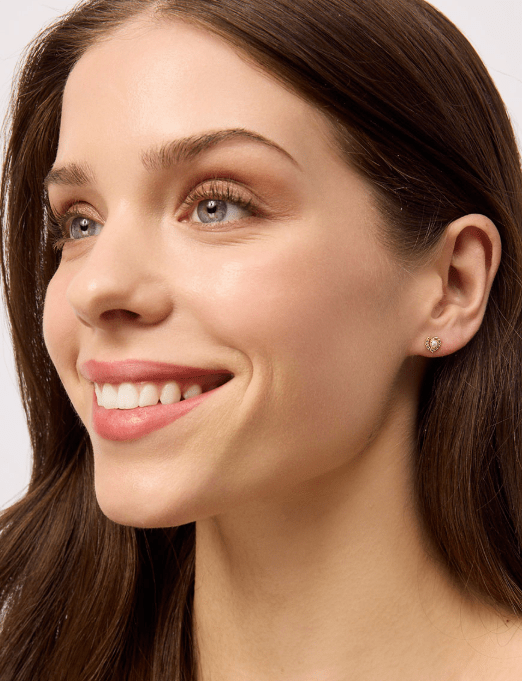 Gold Pearl Crystal Heart Studs - Pure Apotheca