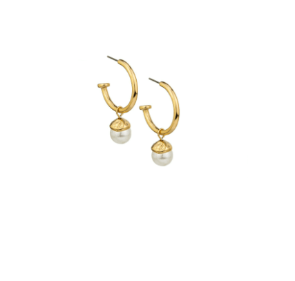 Gold Pearl Hoop Earring - Pure Apotheca