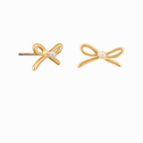 Gold Penny Bow Pearl Earring - Pure Apotheca