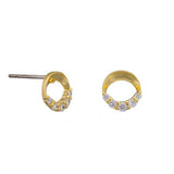 Gold Petite Crystal Circle Earring - Pure Apotheca