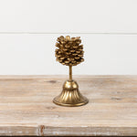 GOLD PINECONE TAPER CANDLE HOLDER SML - Pure Apotheca