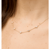 Gold Pink Crystal Felice Chain Necklace - Pure Apotheca