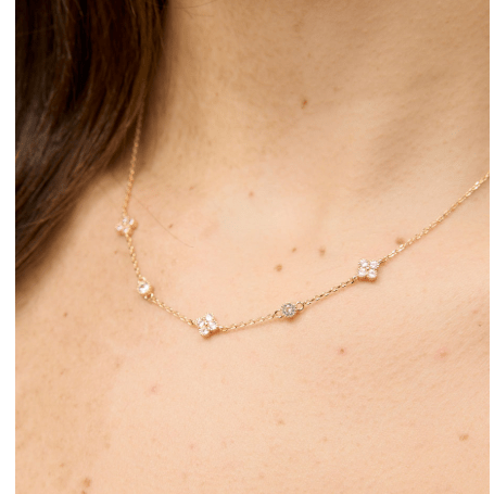Gold Pink Crystal Felice Chain Necklace - Pure Apotheca