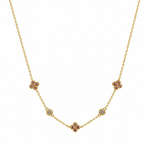 Gold Pink Crystal Felice Chain Necklace - Pure Apotheca