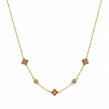 Gold Pink Crystal Felice Chain Necklace - Pure Apotheca