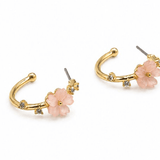 Gold Pink Patra Flower Hoops - Pure Apotheca