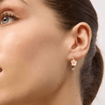 Gold Pink Patra Flower Hoops - Pure Apotheca
