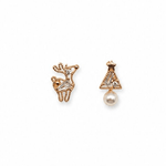 Gold Reindeer Tree Studs - Pure Apotheca