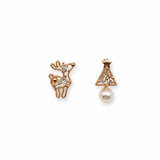 Gold Reindeer Tree Studs - Pure Apotheca