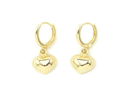 Gold Romance Heart Huggie - Pure Apotheca