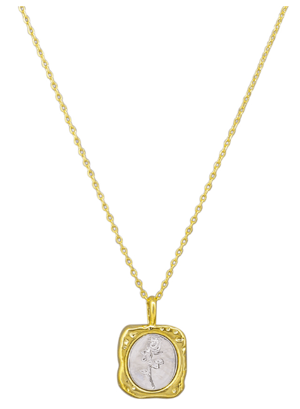 Gold Rose Medallion Necklace - Pure Apotheca