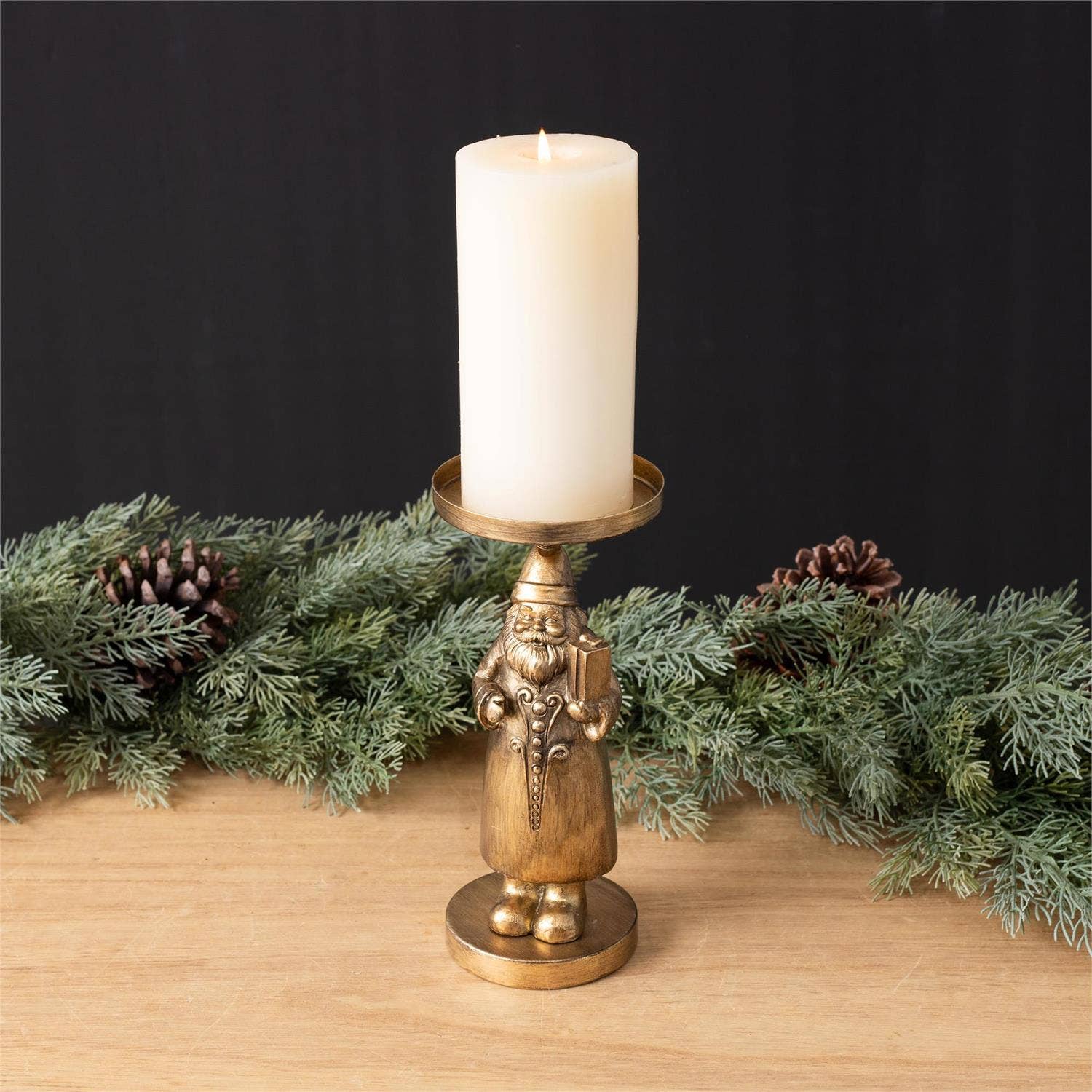 Gold Santa Candle Holder - Pure Apotheca