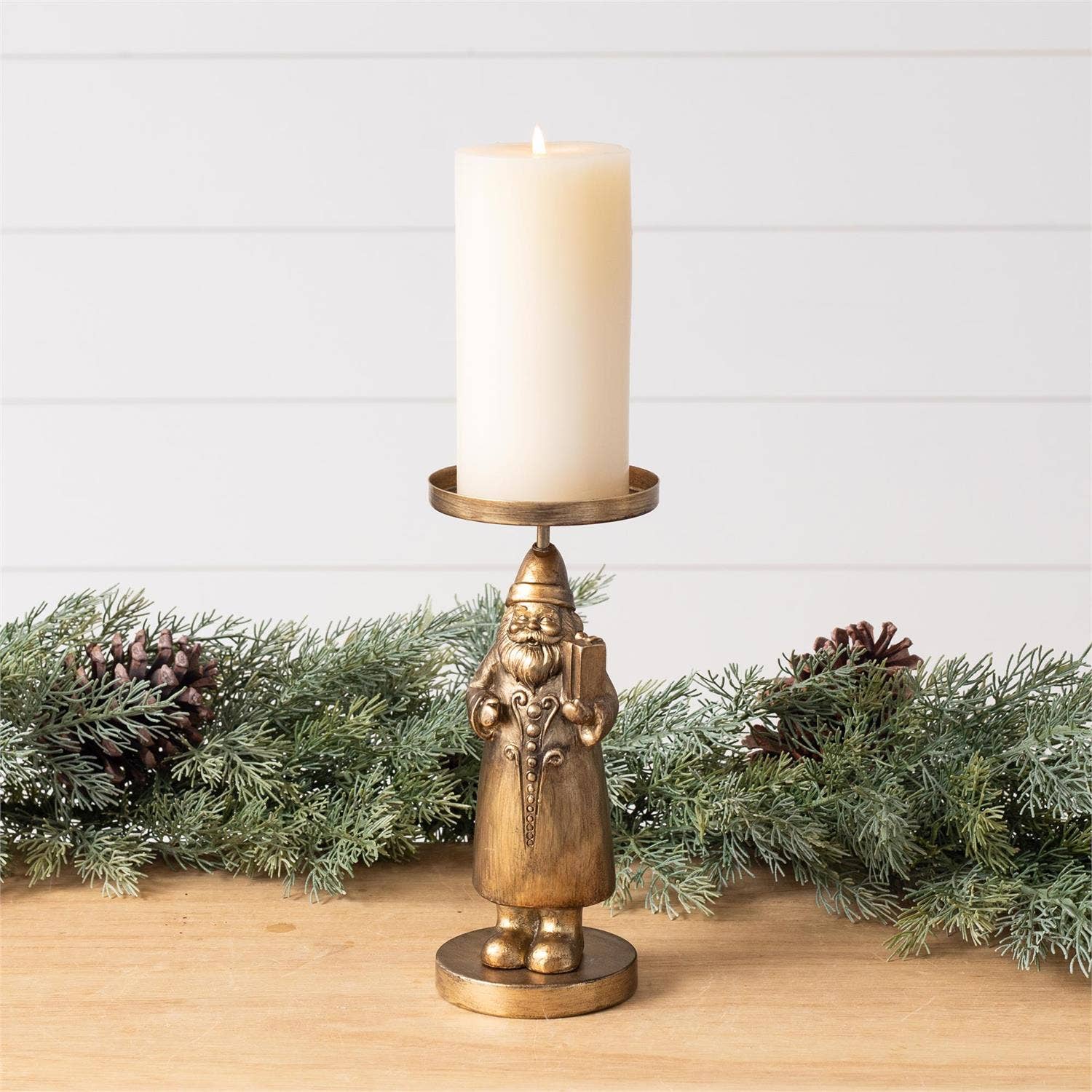 Gold Santa Candle Holder - Pure Apotheca