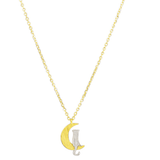 Gold Silver Moon Cat Necklace - Pure Apotheca