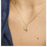 Gold Silver Moon Cat Necklace - Pure Apotheca