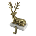 GOLD SITTING REINDEER STOCKING HOLDER - Pure Apotheca