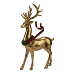 Gold Standing Red Metal Ribbon Deer 32cm - Pure Apotheca