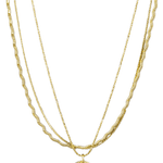 Gold Triple Chain and Coin Necklace - Pure Apotheca