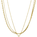 Gold Triple Chain and Coin Necklace - Pure Apotheca