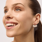 Gold White Trio Patra Flower Hoops - Pure Apotheca