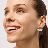 Gold White Trio Patra Flower Hoops - Pure Apotheca
