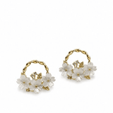 Gold White Trio Patra Flower Hoops - Pure Apotheca