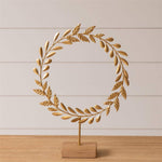 Gold Wreath On Wood Base - Pure Apotheca
