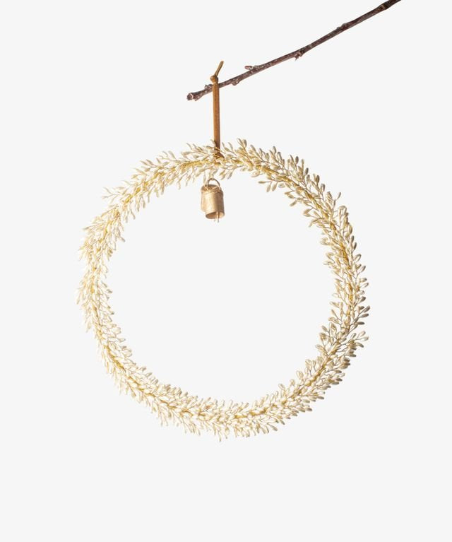 Golden Beaded Wreath with Bells Large - Pure Apotheca