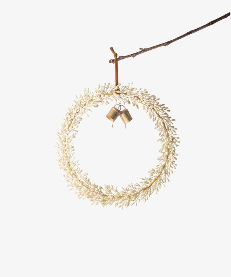 Golden Beaded Wreath with Bells Small - Pure Apotheca