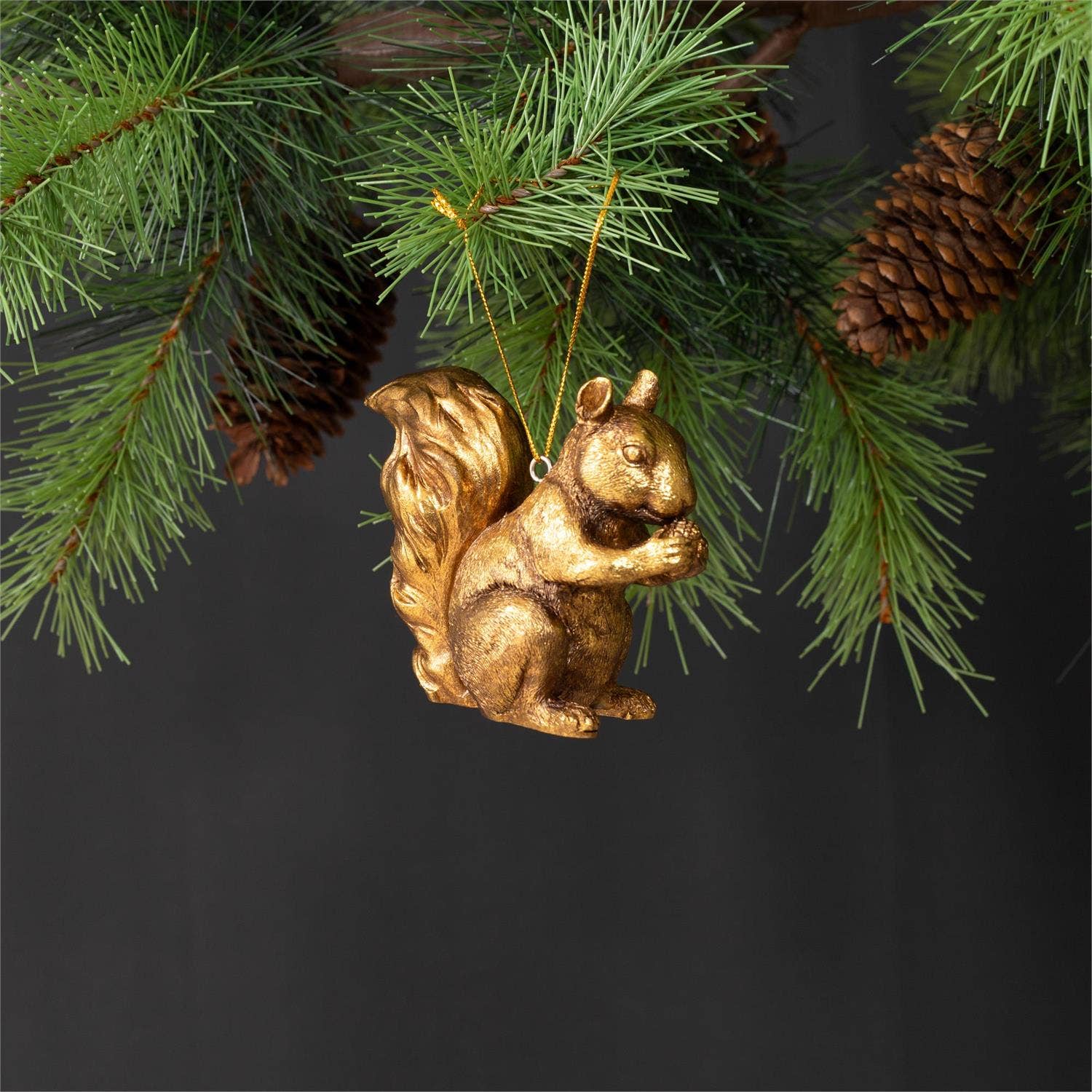 Golden Christmas Squirrel Ornament - Pure Apotheca