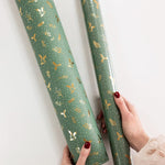 Golden Holly (Gold Foil) Gift Wrap Roll 3m - Pure Apotheca
