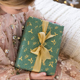 Golden Holly (Gold Foil) Gift Wrap Roll 3m - Pure Apotheca