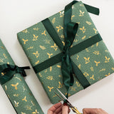 Golden Holly (Gold Foil) Gift Wrap Roll 3m - Pure Apotheca