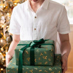 Golden Holly (Gold Foil) Gift Wrap Roll 3m - Pure Apotheca