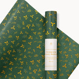 Golden Holly (Gold Foil) Gift Wrap Roll 3m - Pure Apotheca
