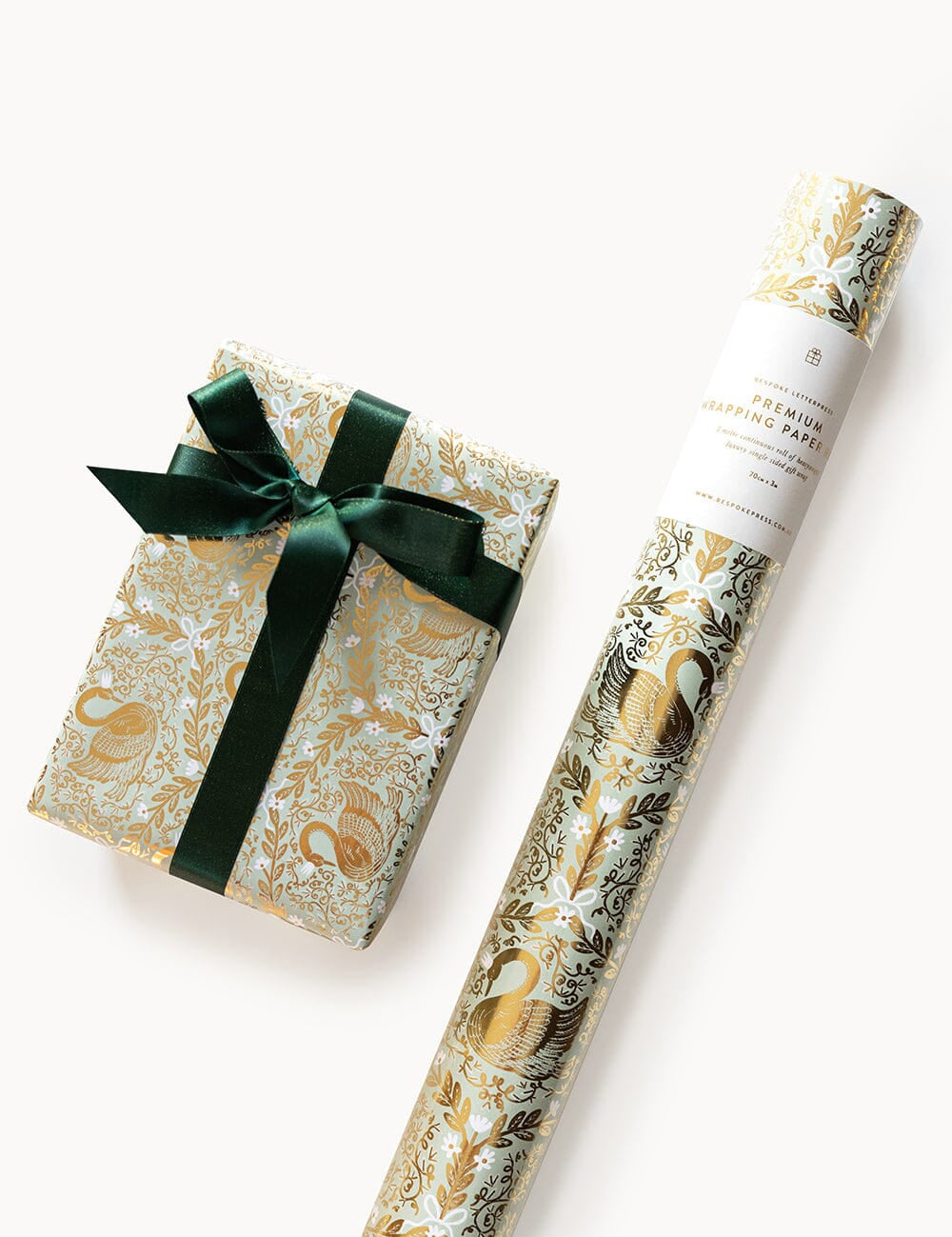 Golden Swans Foil Wrapping Paper Roll 3m - Pure Apotheca
