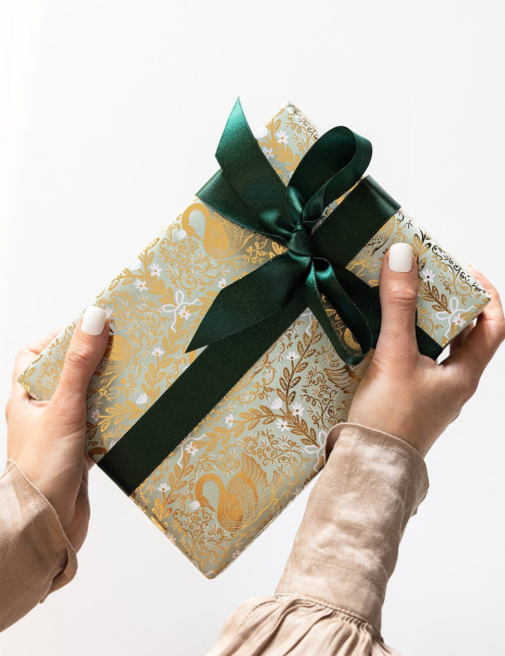 Golden Swans Foil Wrapping Paper Roll 3m - Pure Apotheca