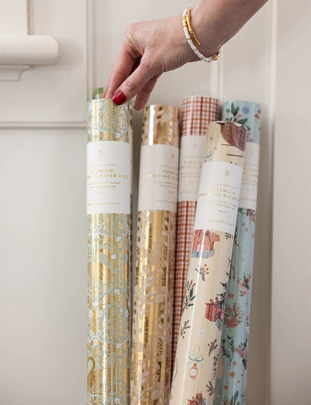 Golden Swans Foil Wrapping Paper Roll 3m - Pure Apotheca