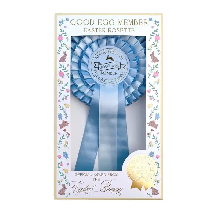 Good Egg Member Easter Rosette Badge Blue - Pure Apotheca