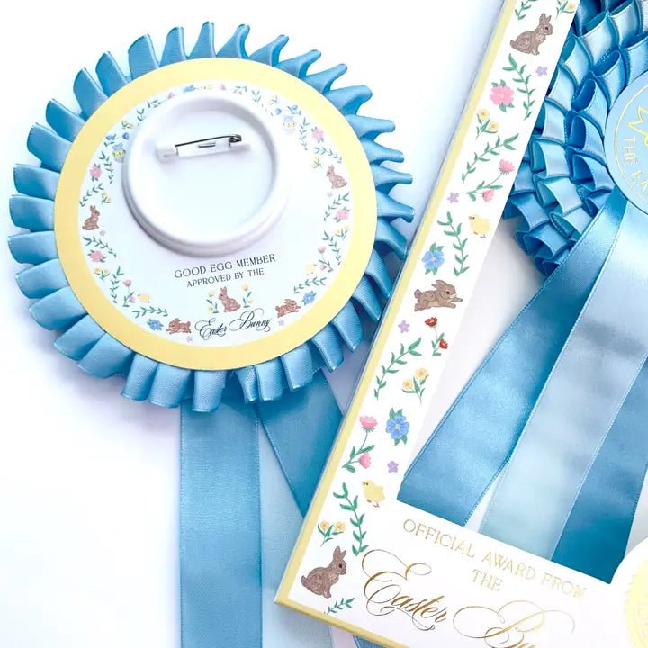 Good Egg Member Easter Rosette Badge Blue - Pure Apotheca